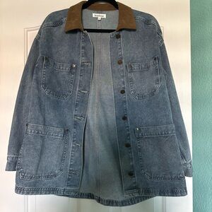 Heartloom Denim Jacket with Brown Collar Size XS